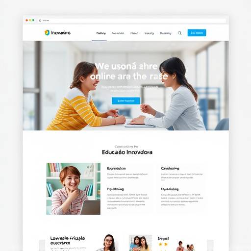 Captura de tela do website da Educaäão Inovadora, um projeto educacional online